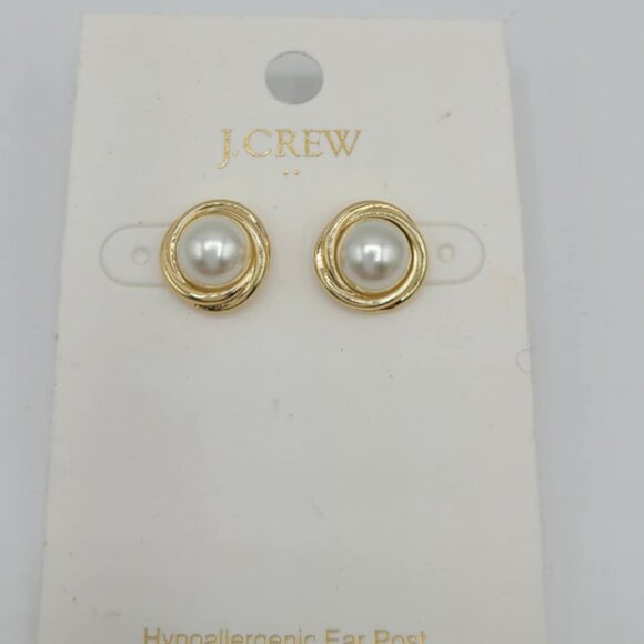 J. Crew Factory Jewelry - J Crew Factory Inset Pearl Stud Earrings NWT! NEW!